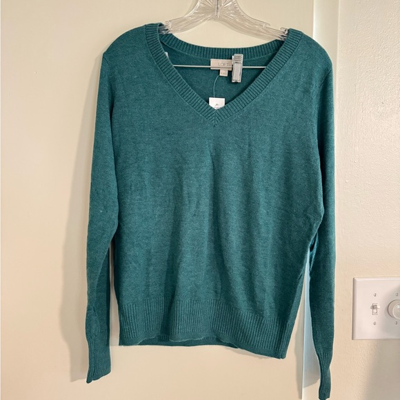 LOFT Sweaters - Teal V-Neck Sweater